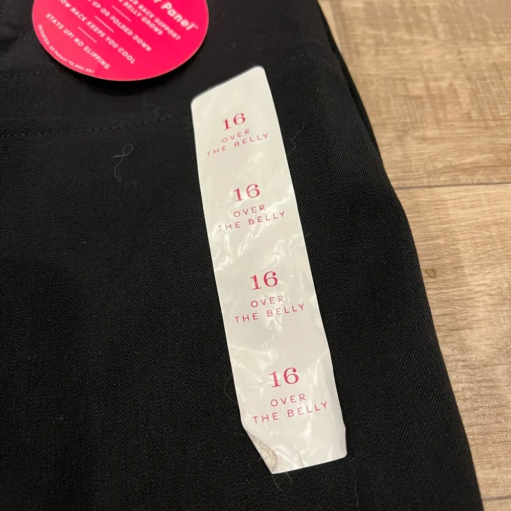 NWT Isabel Maternity Black Skinny Crossover Panel Pants Size 16